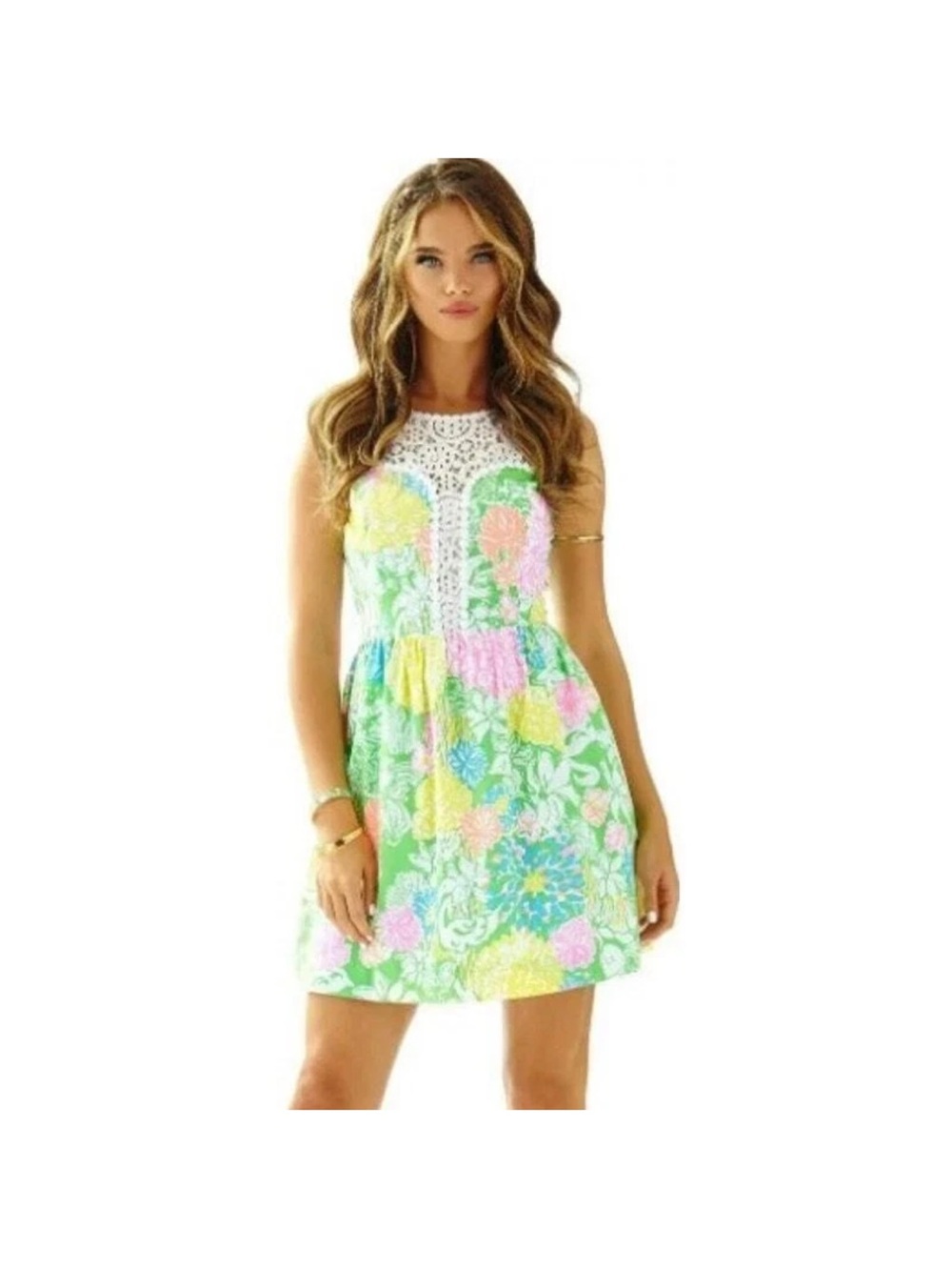 Lilly Pulitzer Raegan Crochet Dress Hibiscus Stroll 12 new